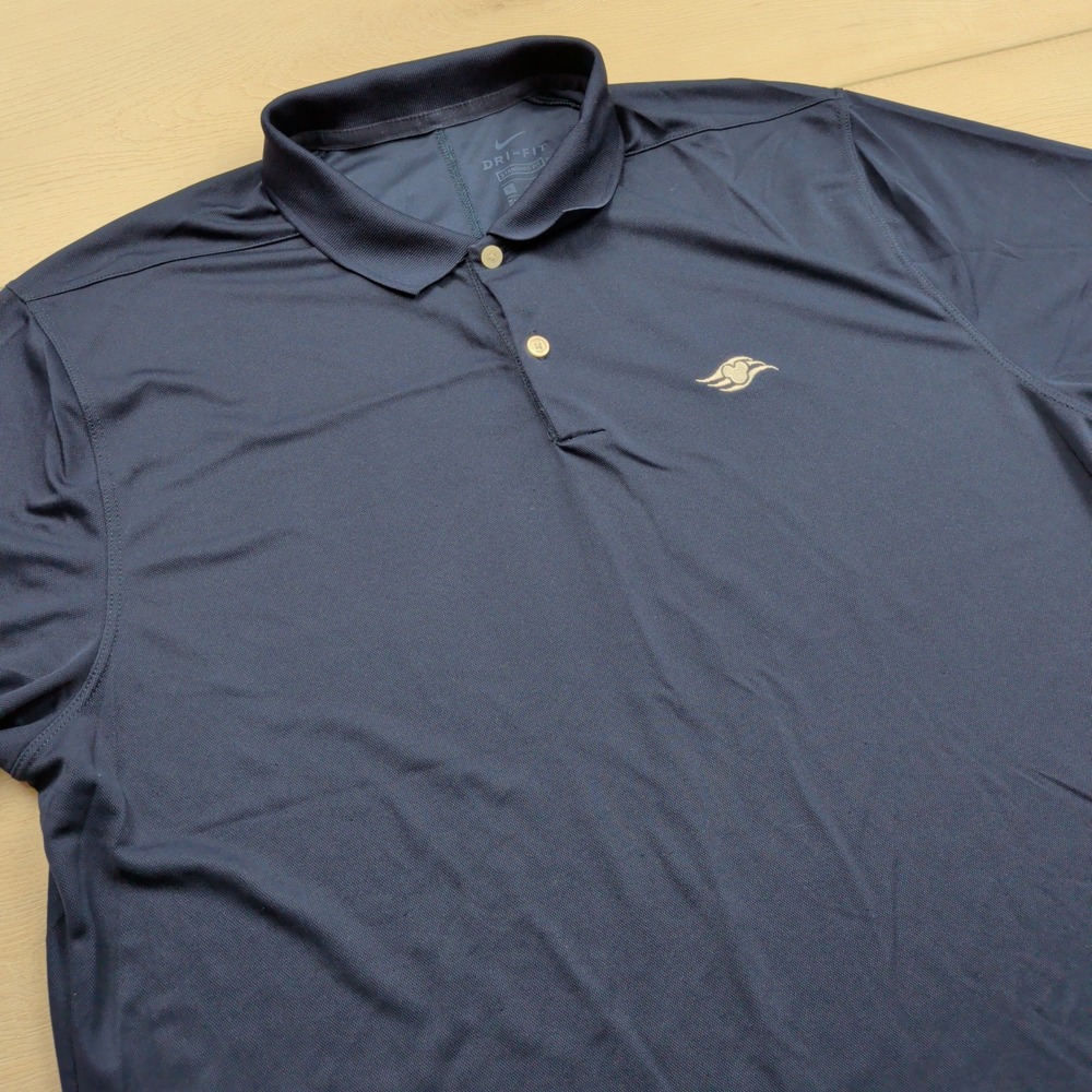 Nike Dri-FIT Disney Cruise Line Polo Shirt Mens L Navy Blue Standard Fit Golf
